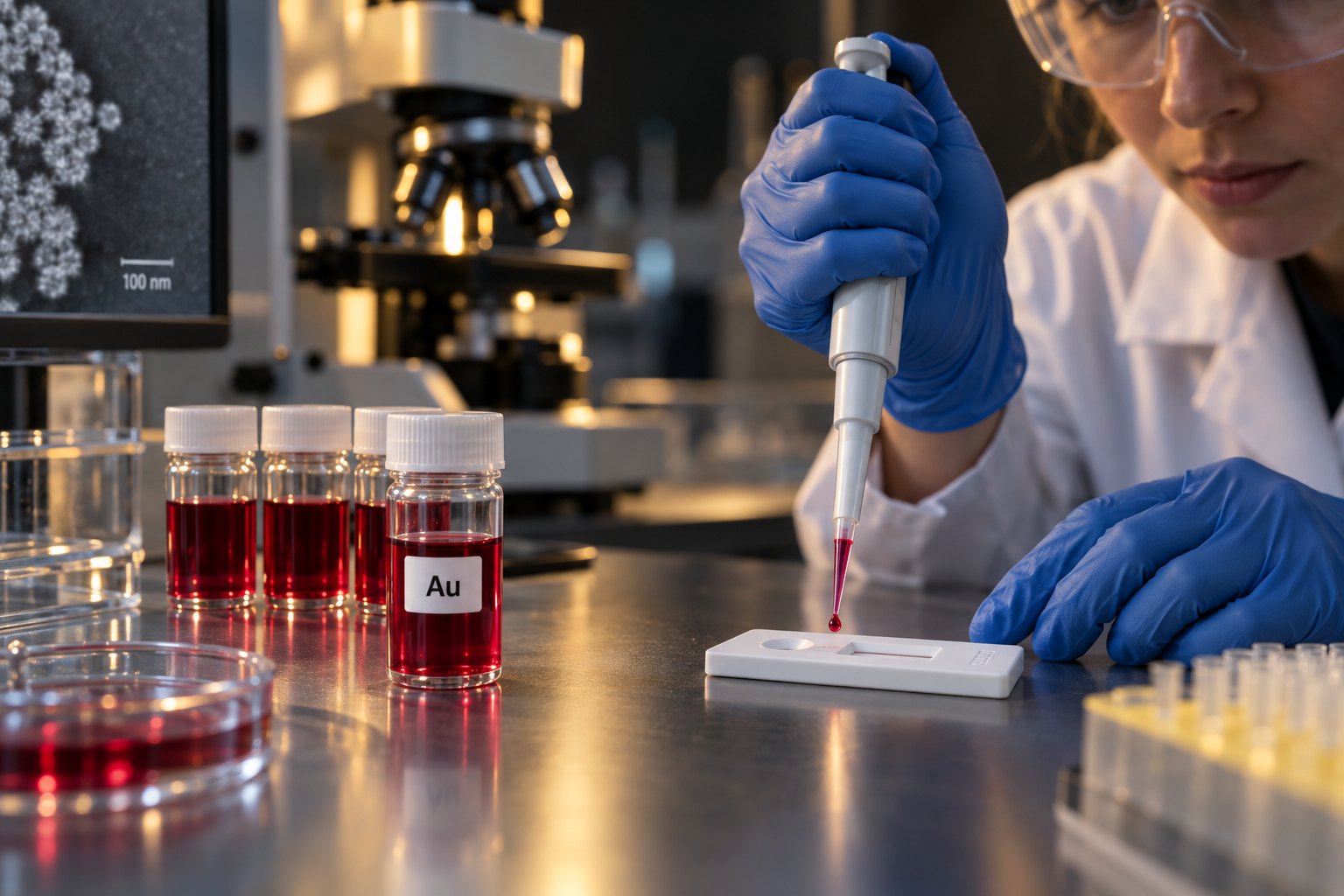 Oro en diagnóstico y biotecnología